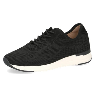CAPRICE Damen Sneaker flach mit Schnürsenkeln Bequem, Schwarz (Black Knit), 39 EU im Sale